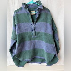 Free People We the Free Vintage Oversized Stripes Rugby Polo Sizd Small
